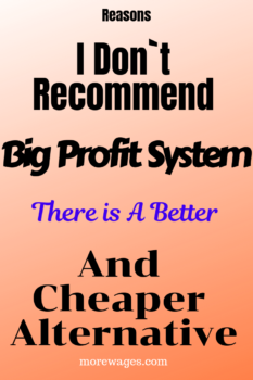 Reasons I do not recommend big profit system as a way to make money online