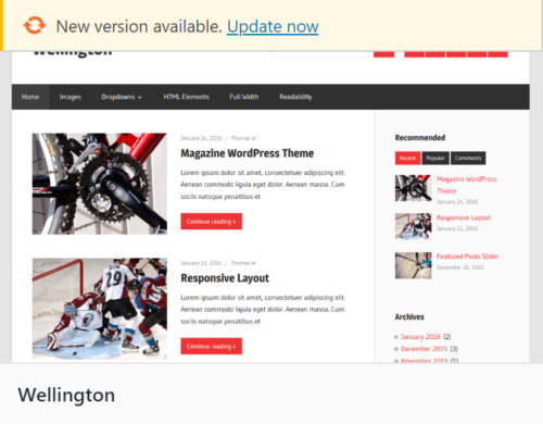 WordPress updated theme