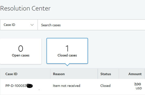 PayPal resolution center