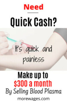 sell blood plasma for extra cash