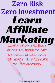 Affiliate marketing and success require work and learning how to do everything the right way.You should choose the best place to learn.I chose this program to learn as they do not have the many sales other programs have.You only pay a membership fee and everything is included, 2 websites,affiliate marketing training,creating links, finding affiliate products to promote and everything else you need to make money with affiliate marketing