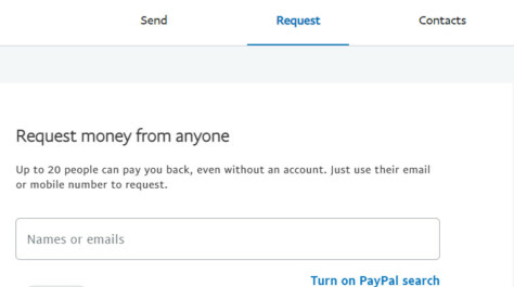 requesting money on paypal